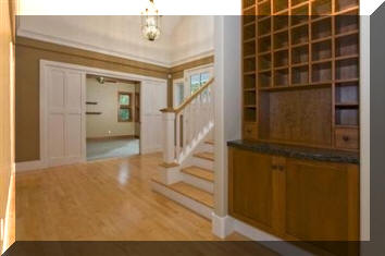 Looking back towards the entry and the office